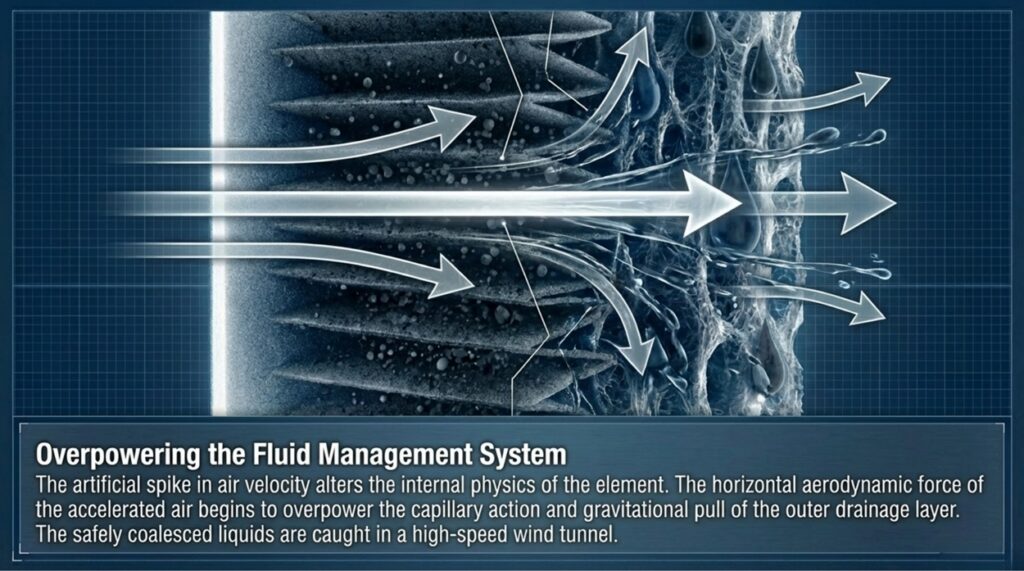 Oil aerosol carryover
